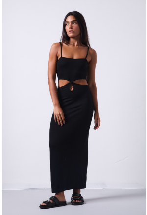 VESTIDO VAZADO AMARILIS PRETO