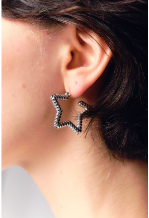 BRINCO ESTRELA PRATA TEXTURIZADA LB