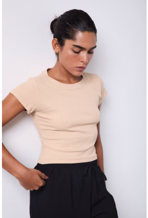 BLUSA BASICA RIBANA BEGE