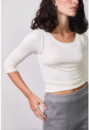 BLUSA MANGA GOLA U RIBANA OFFWHITE