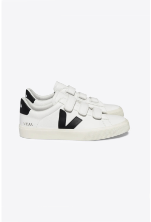 TENIS VEJA RECIFE LOGO CHROMEFREE LEATHER WHITE BLACK
