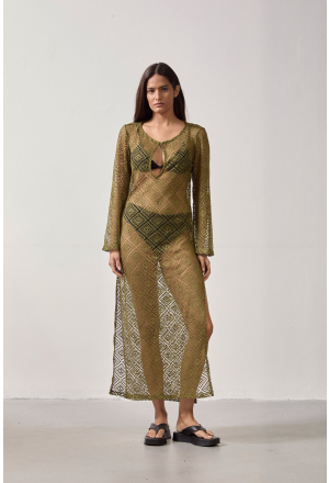 VESTIDO CROCHET GOTA VERDE