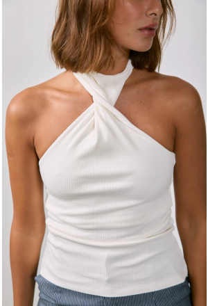 BLUSA FRENTE UNICA TORCIDA OFFWHITE