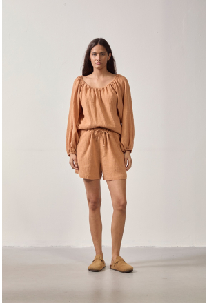 SHORT COTTON RUSTIC CARAMELO