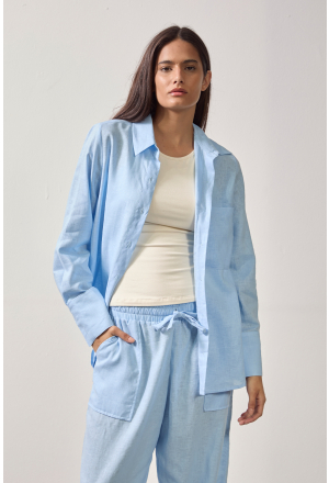 CAMISA SOCIAL CAMBRAIA AZUL CLARO