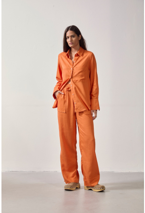 CAMISA SOCIAL CAMBRAIA LARANJA