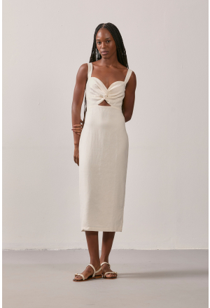 VESTIDO VAZADO NÓ OFFWHITE