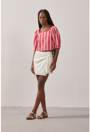 BLUSA MANGA BUFANTE LISTRAS