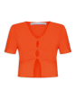 BLUSA CROPPED VAZADA CANELADA LARANJA