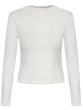 BLUSA GOLA FRUFRU CANELADA OFFWHITE