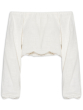 BLUSA CROPPED MANGA BUFANTE FRANZIDA OFFWHITE