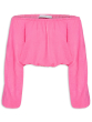 BLUSA CROPPED MANGA BUFANTE FRANZIDA ROSA