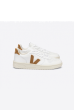 TENIS VERT V-10 COURO EXTRA-WHITE CAMEL