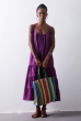 VESTIDO MAXI FRANZIDO ROXO