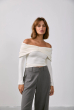 BLUSA OMBRO A OMBRO FRANZIDA OFFWHITE