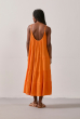 VESTIDO MAXI DECOTE U LARANJA