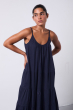 VESTIDO MAXI FRANZIDO MARINHO