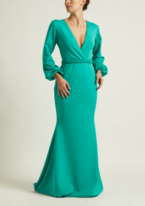 VESTIDO MANGA BUFANTE SEREIA VERDE 1