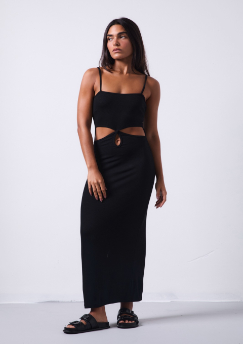 VESTIDO VAZADO AMARILIS PRETO