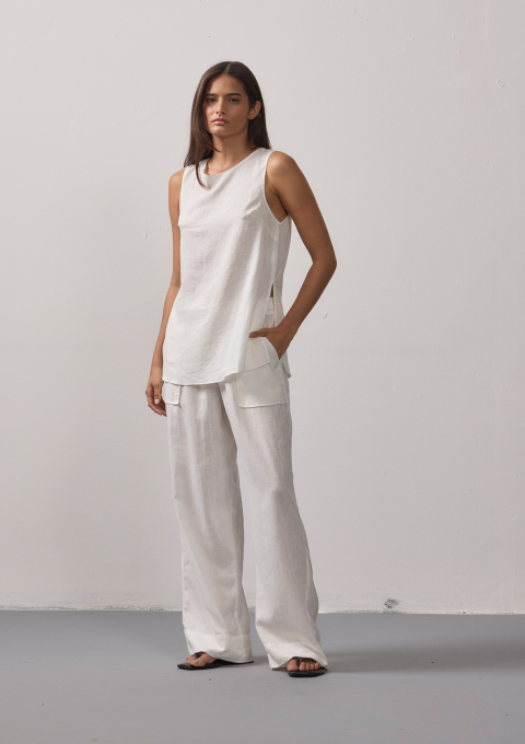 BLUSA LONGA CAMBRAIA OFFWHITE