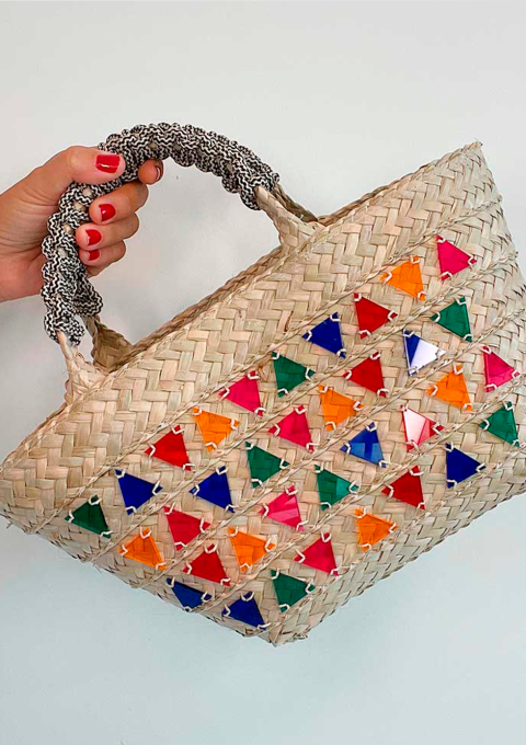 BOLSA MÉDIA TRIANGULOS COLORIDOS - NINA ELIAS