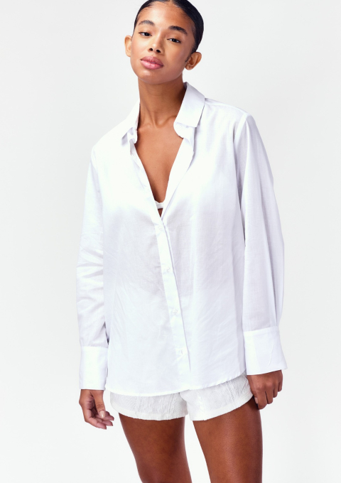 CAMISA BOYFRIEND ALGODAO BRANCO