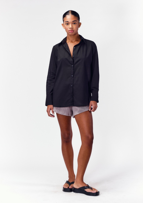 CAMISA BOYFRIEND ALGODAO PRETO