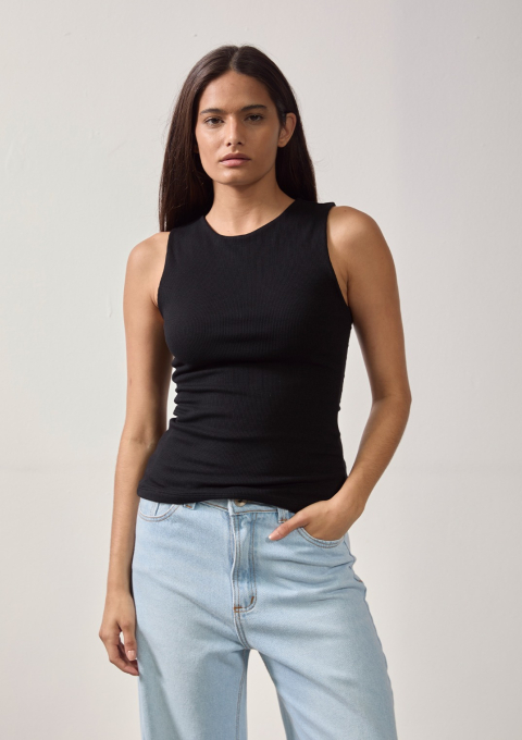 REGATA DECOTE ALTO CANELADA PRETO