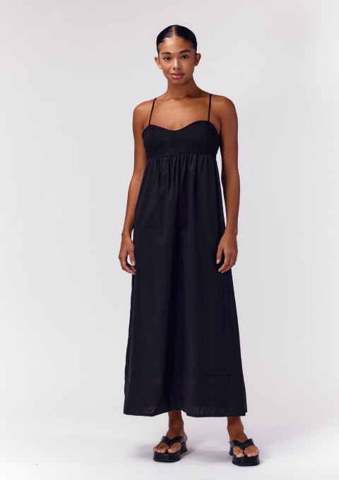 VESTIDO ALCINHA BORDADO PRETO