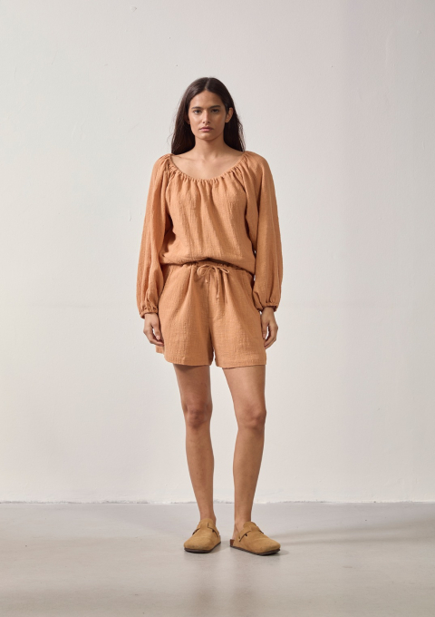 SHORT COTTON RUSTIC CARAMELO