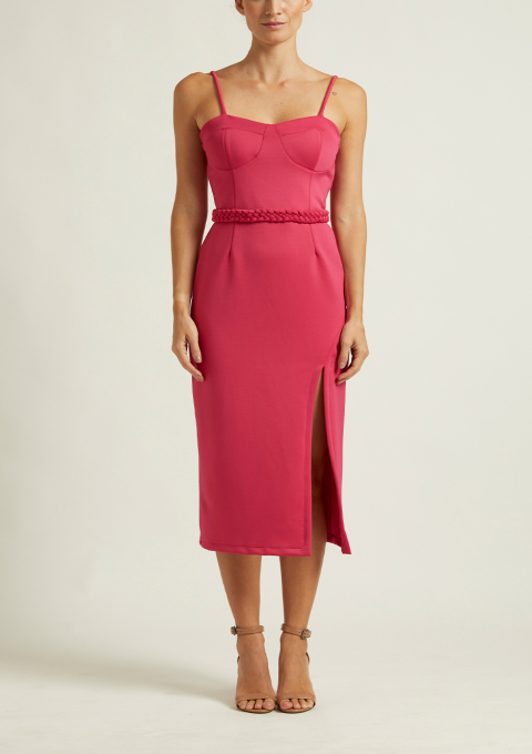 VESTIDO CORPETE ALCINHA MIDI