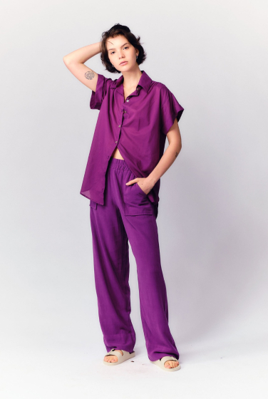 CALÇA PANTALONA BOLSO LINEN