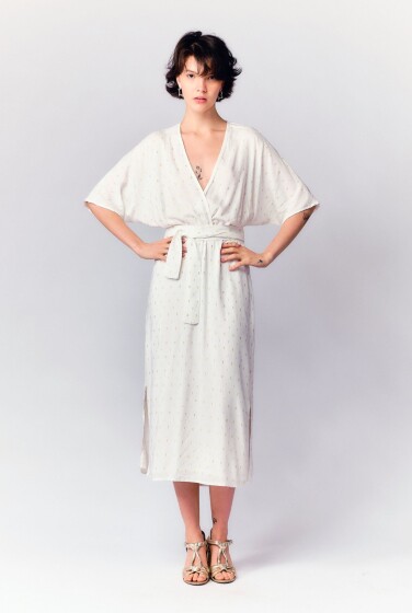 VESTIDO TRANSPASSE MIDI SHINE