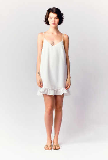 VESTIDO MINI RODADO OFFWHITE