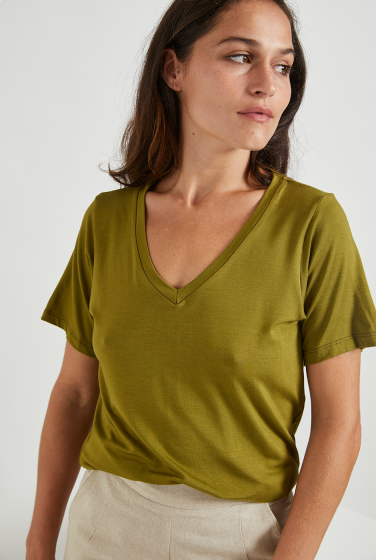 T-SHIRT GOLA V VISCOLYCRA