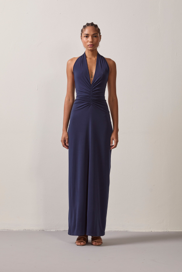 VESTIDO ANINHA LONGO MARINHO