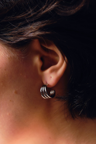 ARGOLA PRATA TRIPLA PEQUENA LB