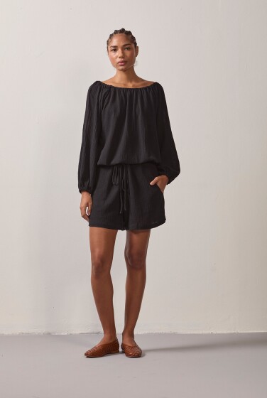 SHORT COTTON RUSTIC PRETO