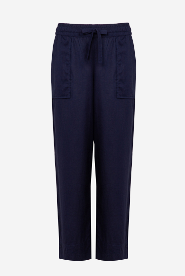 CALÇA RETA BOLSO CAMBRAIA MARINHO-42