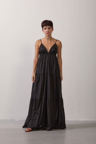 VESTIDO ALÇA RODADO PRETO
