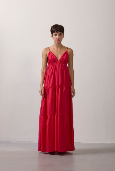 VESTIDO ALÇA RODADO VERMELHO
