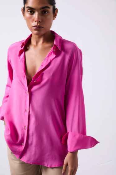 CAMISA BOYFRIEND SEDA MAGENTA