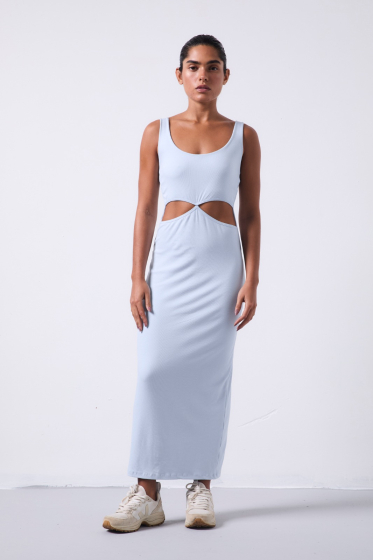 VESTIDO ALÇA VAZADO AMARILIS AZUL CLARO